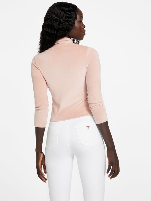 Rose Bliss Guess Eco Abia Velor Zip Jacket