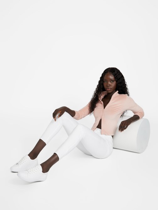 Rose Bliss Guess Eco Abia Velor Zip Jacket
