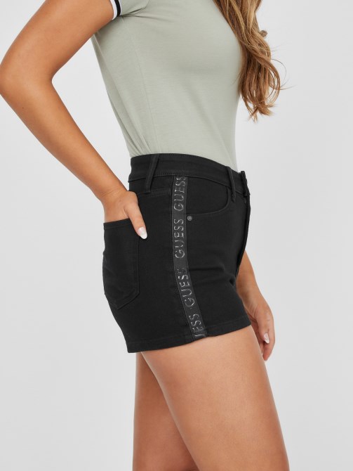Eco Devin Logo شورت أسود Guess