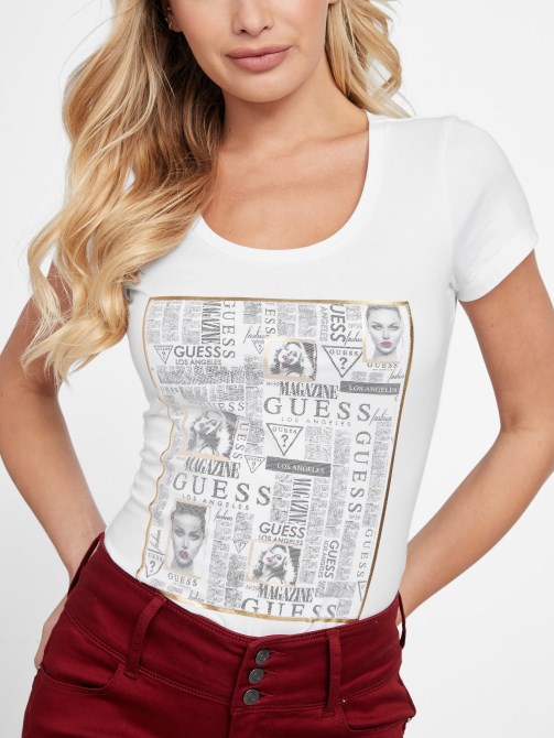 Eco Sia Mesh Tee Guess أبيض نقي