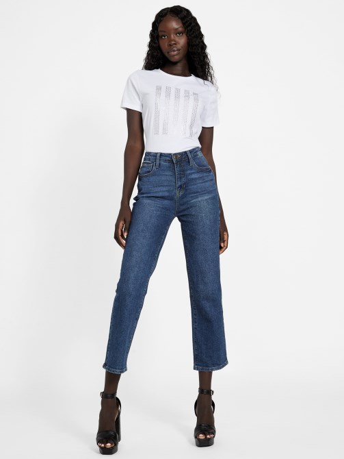 Guess Eco Felix Bling Tee أبيض نقي