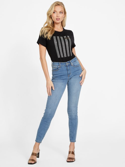Eco Felix Bling Tee Jet Black Guess
