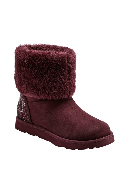 أحذية براق فو- Shearling تخمين الداكن