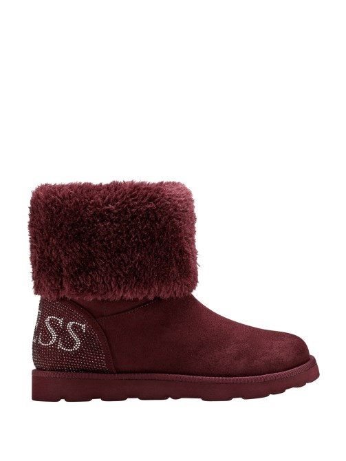 أحذية براق فو- Shearling تخمين الداكن