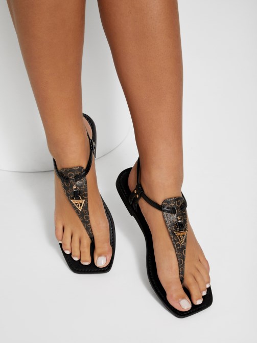 صندل Lt بني Guess T-strap