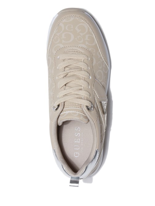 Jaelynn حذاء رياضي بطبعة شعار رمادي داكن Guess