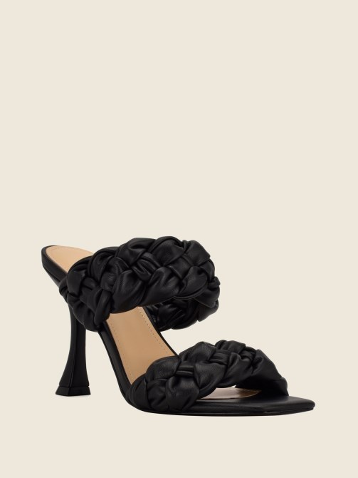 حذاء مفتوح بكعب هارلي أسود من Guess