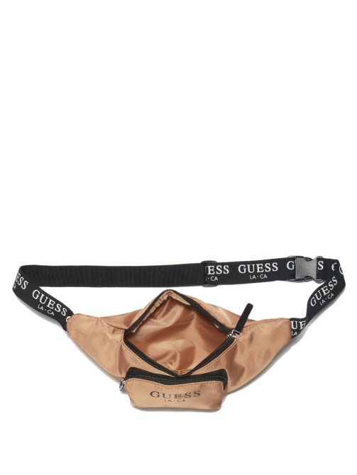 Guess Logo Tape Fanny Pack Tan