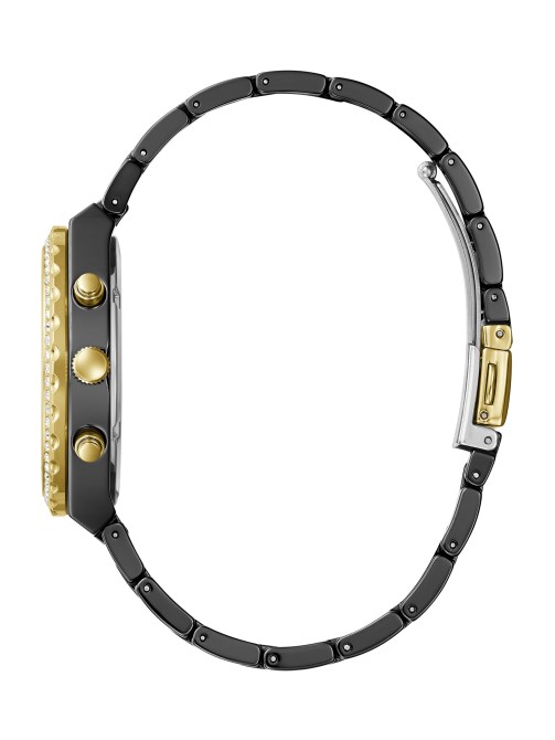 ساعة متعددة الوظائف بلون ذهبي وسيراميك أسود تخمين