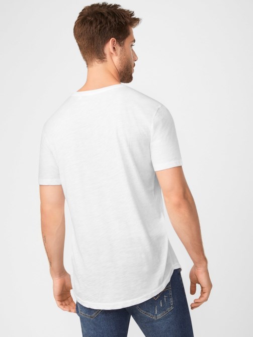 أبيض نقي Guess Vantor Longline Tee