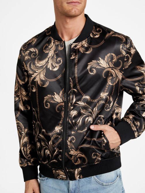 سترة طيران ذات وجهين باللون الأسود من Guess Evo
