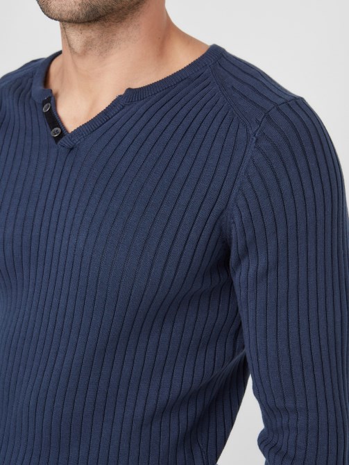 الحرير الأزرق تخمين Sean Slit Sweater Tee