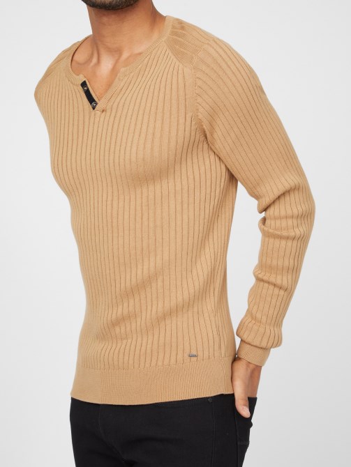 المحمص رمادي داكن تخمين Sean Slit Sweater Tee