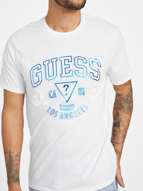 نقية بيضاء نقية Guess ايكو شعار Sammo تي شيرت