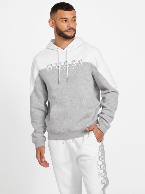 أبيض نقي - هودي بشعار ايكو ماركوس من Guess