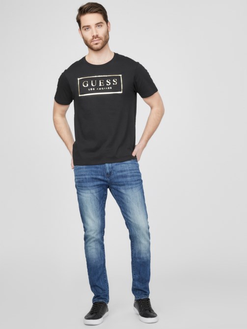 كولت منقوش شعار تي شيرت أسود جيت Guess