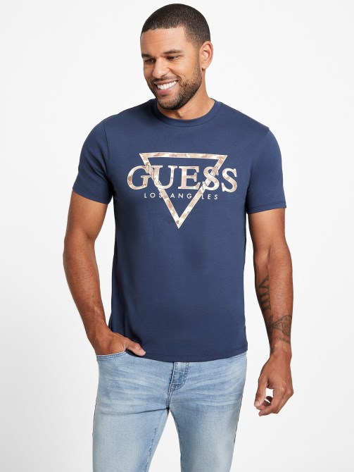 Eco Rinker Logo Tee Guess الحرير الأزرق