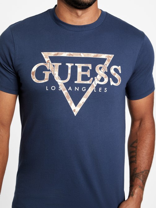 Eco Rinker Logo Tee Guess الحرير الأزرق