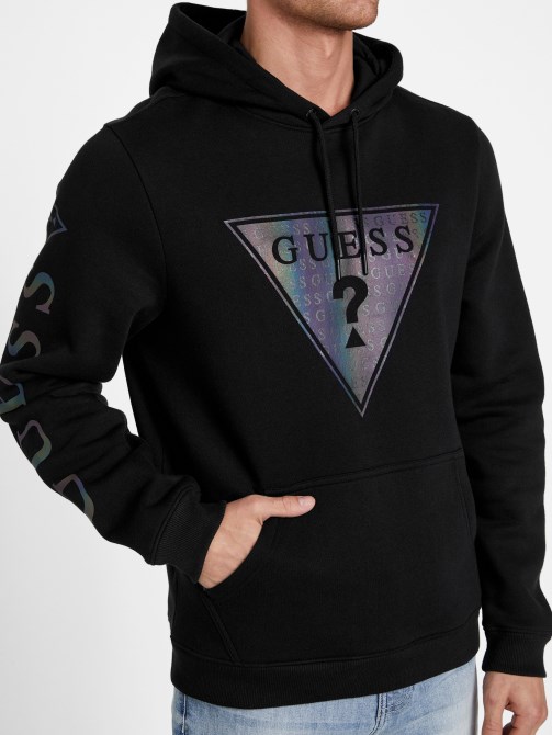 هودي بشعار ترينت أسود جيس Guess