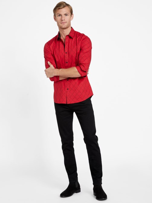 اسكواش أحمر قميص هندسي Guess Lancel
