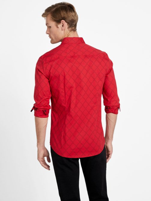 اسكواش أحمر قميص هندسي Guess Lancel