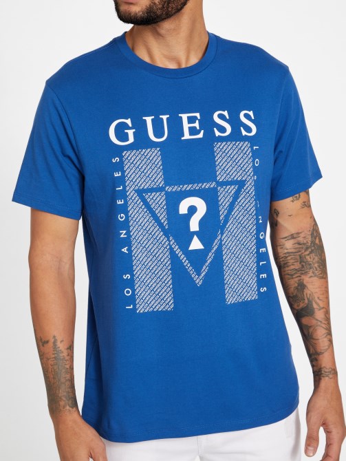 Kwes Logo Crewneck Tee Blue Maya Guess