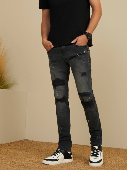 Guess Eco Liam نحيل دمك الأسود تدمير