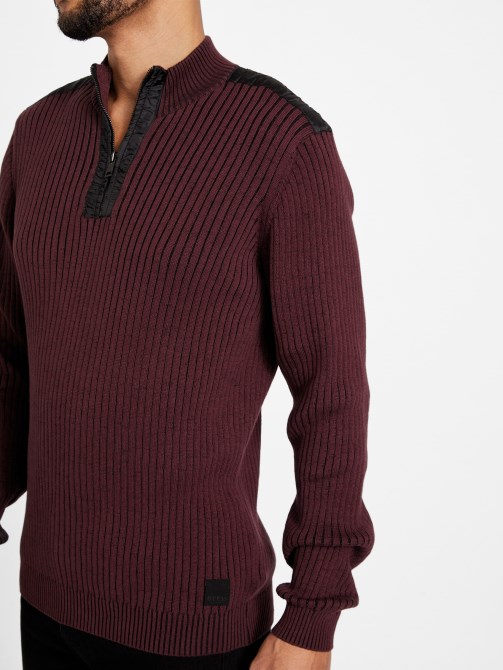 Guess Turquiose / Multi Eco Khan Mock Neck Zip Sweater