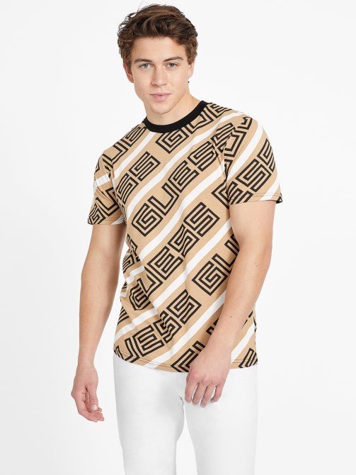 Guess Opie Logo Crewneck تي شيرت رمادي داكن محمص