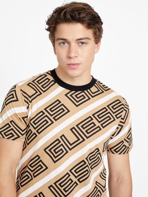 Guess Opie Logo Crewneck تي شيرت رمادي داكن محمص