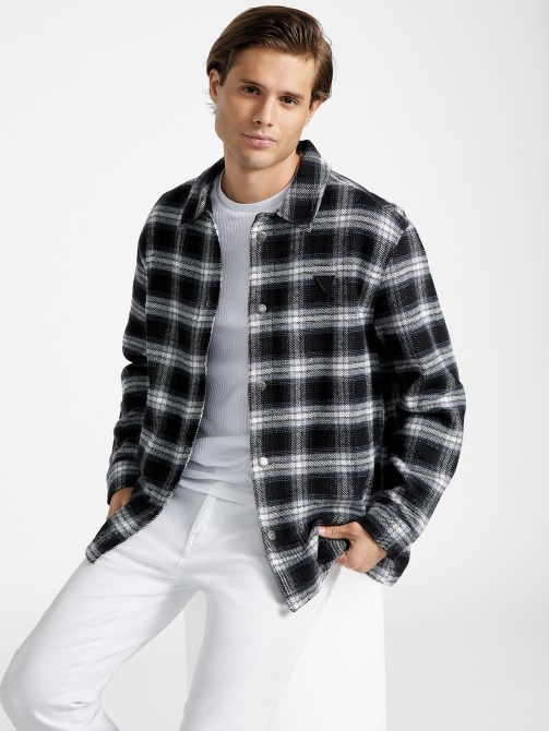 جاكيت أسود منقوش متعدد الألوان من Jet Guess