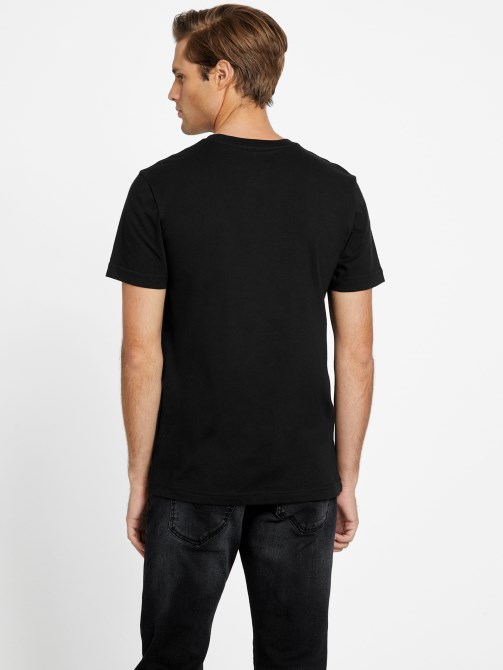 جت أسود جت شعار Crewneck تي شيرت