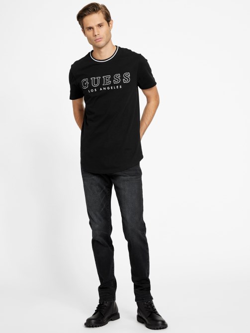تي شيرت Zade Longline Crewneck Tess Guess Jet Black