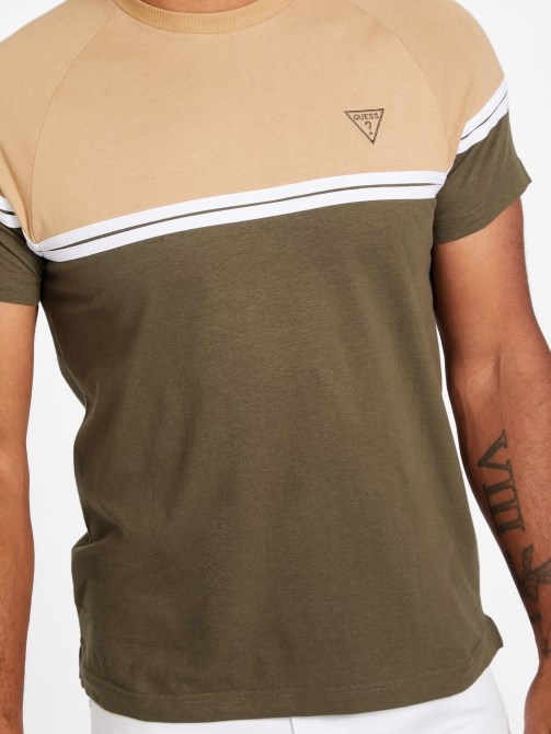 Guess Eco Kido Color-block Tee الزيتون الصباح