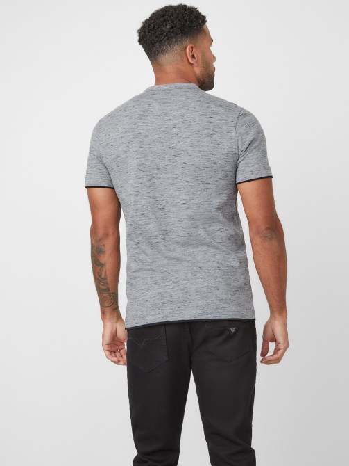 Edgar Marled Henley Tee Guess متوسط ​​الفحم هيذر