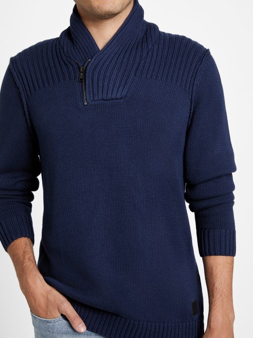 بلوفر شال أزرق غامق Guess Caly
