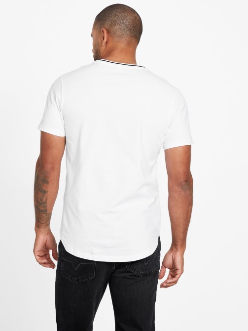 تي شيرت Zade Longline Crewneck Tee Pure White Guess