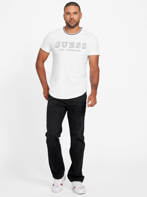 تي شيرت Zade Longline Crewneck Tee Pure White Guess