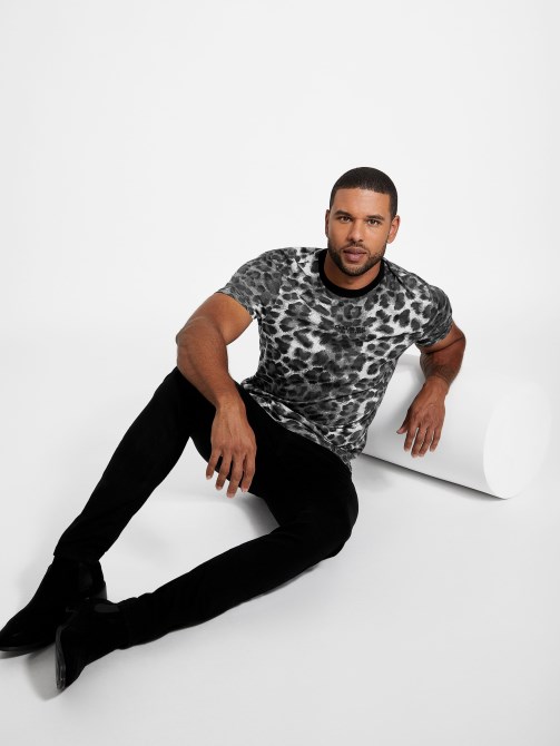 Abello Leopard Tee Guess أبيض نقي