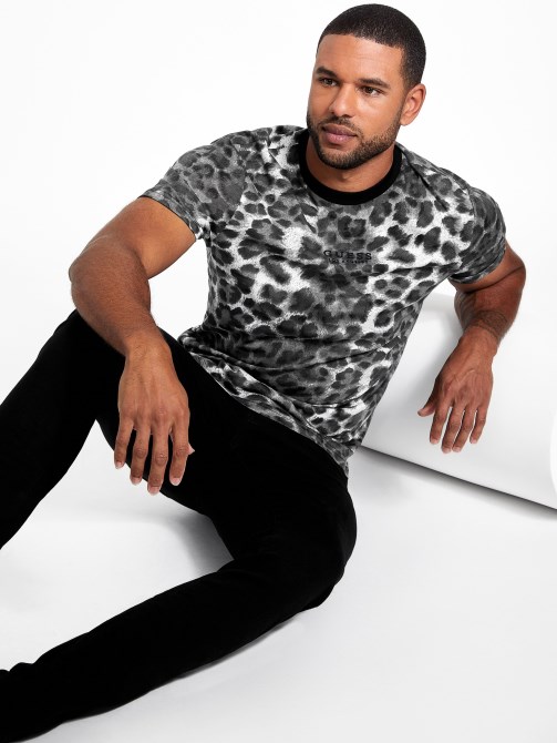 Abello Leopard Tee Guess أبيض نقي