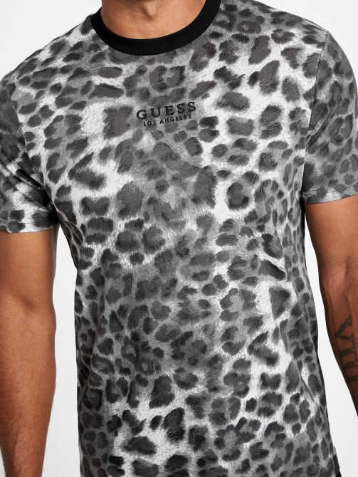 Abello Leopard Tee Guess أبيض نقي