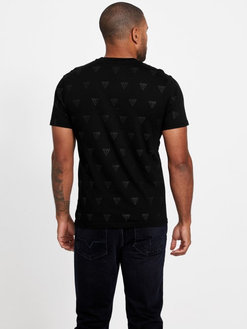 أسود تي شيرت بطبعة شعار Guess Rustie