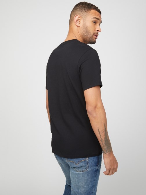 جت أسود تي شيرت Guess Kwes بشعار
