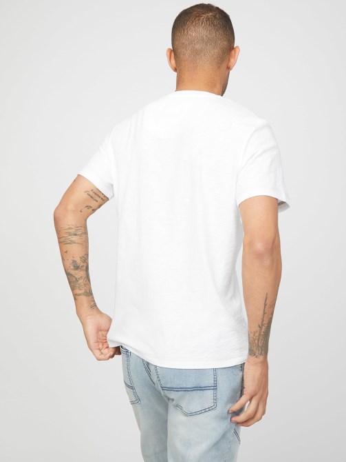 Guess Eco Ricky Split Tee أبيض نقي