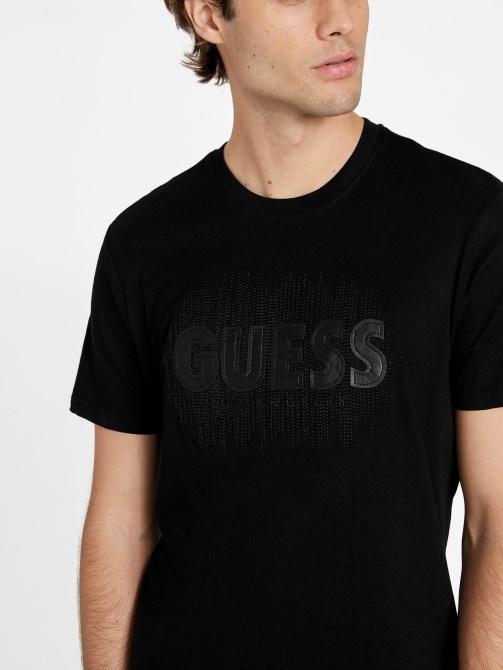 تي شيرت بشعار Berrie باللون الأسود الجت Guess