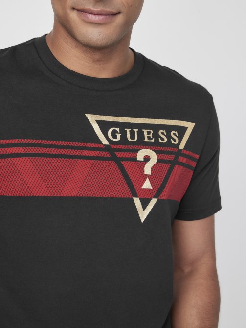 تي شيرت بشعار بيكاه جت أسود Guess