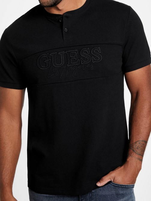 Eco Otis Henley Tee Guess Jet Black