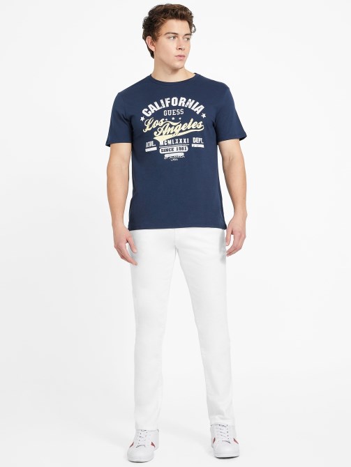 أسود اللون الأزرق Guess Eco Varto Crewneck Tee