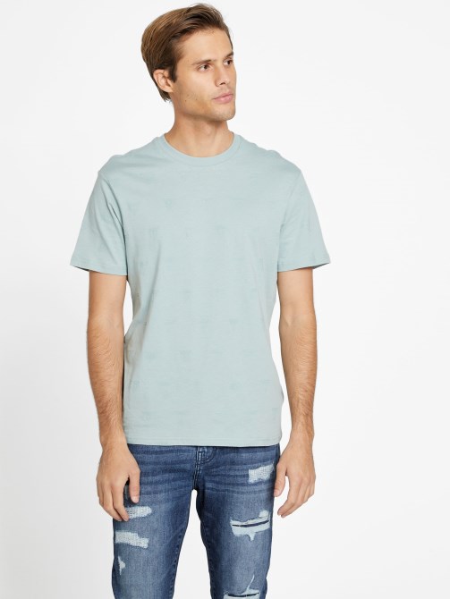 تي شيرت أخضر رمادي ضباب Guess Rustie Logo