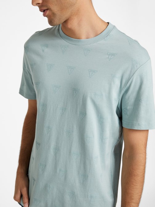 تي شيرت أخضر رمادي ضباب Guess Rustie Logo
